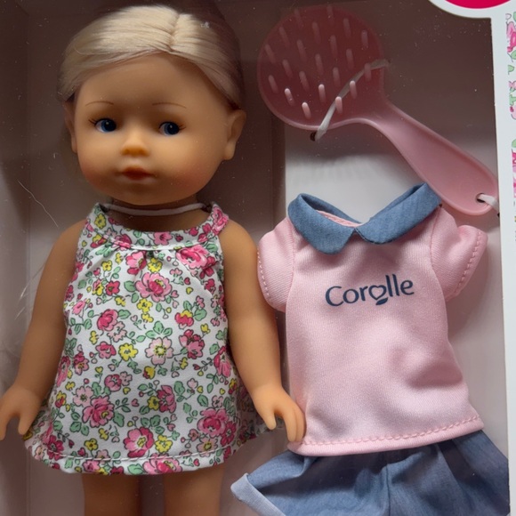 Rosy 💕Mini World Corolle Doll Set - Blonde Hair, Floral Dress🎄 - Picture 2 of 6